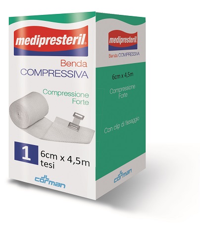 BENDA ELASTICA MEDIPRESTERIL COMPRESSIONE FORTE 6X450CM - Farmaunclick.it