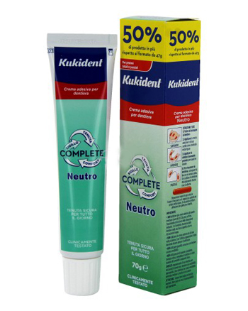 KUKIDENT NEUTRO COMPLETE CREMA ADESIVA PER PROTESI DENTARIE 70 G - Farmaunclick.it