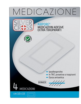 SILVER CROSS AIRPORE MEDICAZIONE 10X15 CM 4 PEZZI - Farmaunclick.it