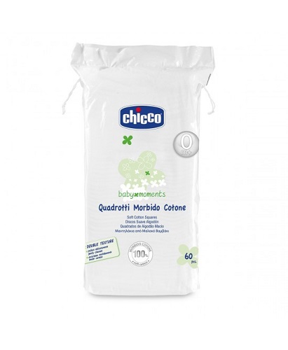 CHICCO BABY MOMENTS QUADROTTI MORBIDO COTONE 60 PEZZI - Farmaunclick.it