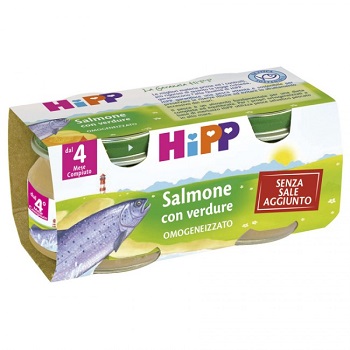 HIPP OMOGENEIZZATO SALMONE CON VERDURE 2X80 G - Farmaunclick.it