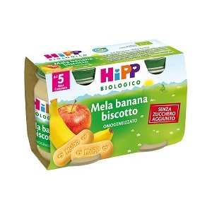 HIPP BIO OMOGENEIZZATO MELA BANANA BISCOTTO 2X125 G - Farmaunclick.it