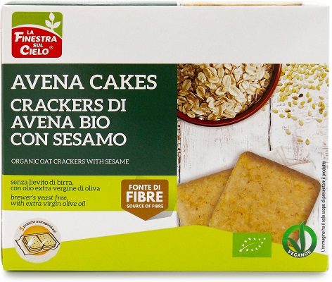 AVENACAKES CRACKERS DI AVENA CON SESAMO BIO VEGAN SENZA LIEVITO DI BIRRA CON OLIO EXTRAVERGINE DI OLIVA 250 G - Farmaunclick.it
