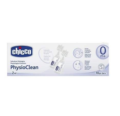 CHICCO PHYSIOCLEAN SOLUZIONE FISIOLOGICA 10 FLACONCINI 2 ML - Farmaunclick.it