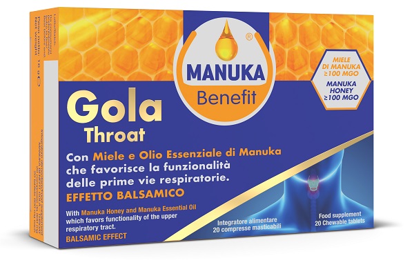 MANUKA BENEFIT GOLA THROAT 20 COMPRESSE MASTICABILI - Farmaunclick.it