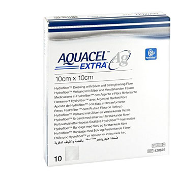 AQUACEL AG EXTRA MEDICAZIONE CON IONI ARGENTO 10X10 CM 10 PEZZI - Farmaunclick.it