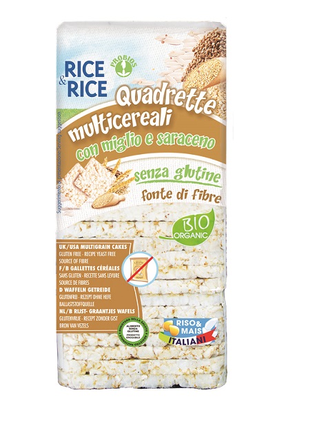 RICE&RICE QUADRETTE MULTICEREALI CON MIGLIO E SARACENO 130 GSENZA LIEVITO - Farmaunclick.it