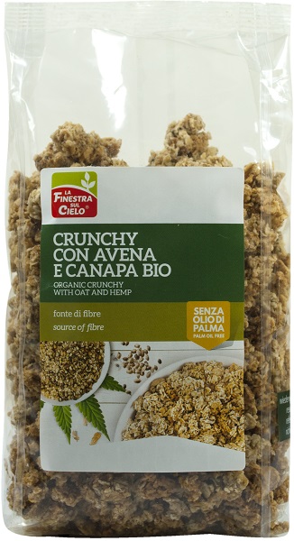FSC CRUNCHY CON AVENA E CANAPA BIO AD ALTO CONTENUTO DI FIBRA CON OLIO DI GIRASOLE E SENZA OLIO DI PALMA 375 G - Farmaunclick.it