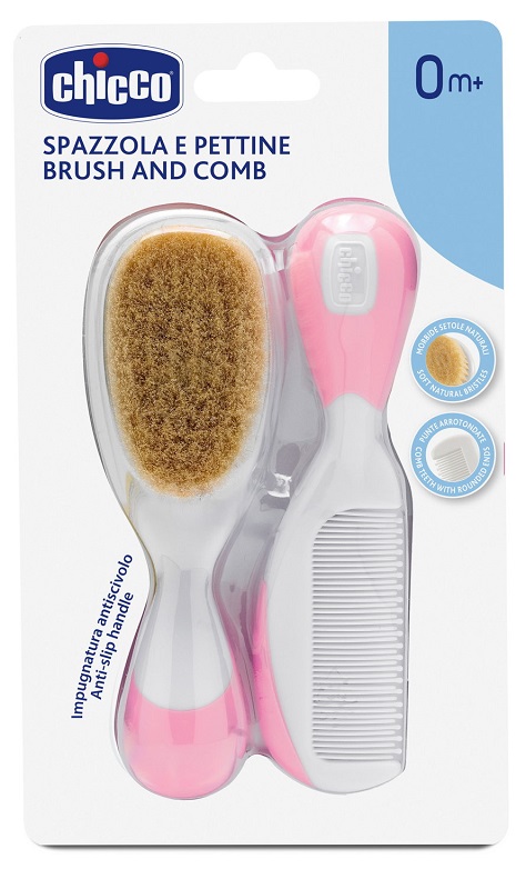 CHICCO SPAZZOLA + PETTINE ROSA - Farmaunclick.it