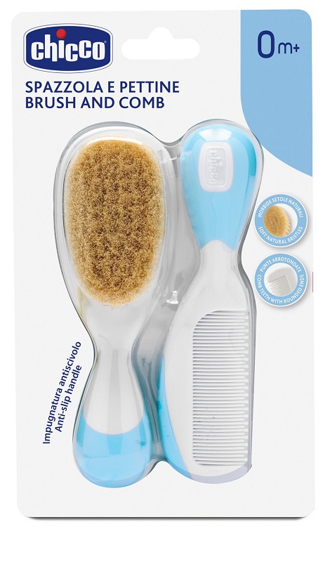 CHICCO SPAZZOLA + PETTINE AZZURRO - Farmaunclick.it