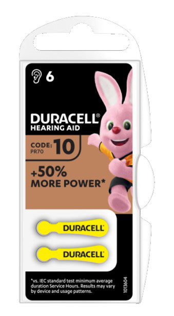 DURACELL ACTIVAIR HEARING AID EASY TAB 10 GIALLO BATTERIA PER APPARECCHIO ACUSTICO 6 PEZZI - Farmaunclick.it
