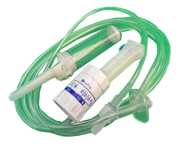 DEFLUSSORE CON REGOLATORE DI FLUSSO A GRAVITA' CON PERFORATORE 5/250ML - Farmaunclick.it