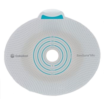 PLACCA PER UROSTOMIA COLOSTOMIA ILEOSTOMIA SENSURA MIO CLICK SISTEMA A DUE PEZZI FLANGIA 70 MM FORO RITAGLIABILE 10-65 MM 5 PEZZI - Farmaunclick.it