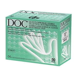 GUANTO CHIRURGICO IN LATTICE SUPERFICIE MICRORUVIDA TALCATO 50 PAIA ARTICOLO CHR 7,5 - Farmaunclick.it