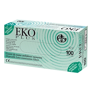 GUANTO IN LATTICE SUPERFICIE LISCIA TALCATO 100 PEZZI ARTICOLO EKO 8 - Farmaunclick.it