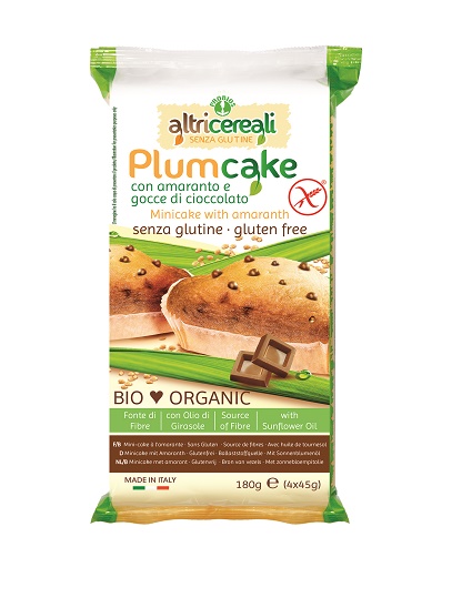 ALTRICEREALI PLUMCAKE DI AMARANTO CON GOCCE DI CIOCCOLATO 4 X 45 G - Farmaunclick.it