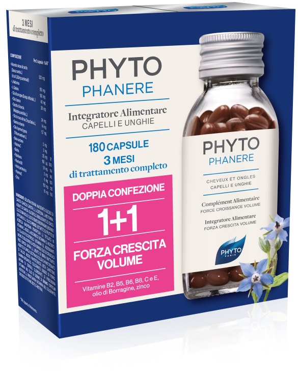 PHYTO PHYTOPHANERE INTEGRATORE ALIMENTARE CAPELLI/UNGHIE 90+90 CAPSULE - Farmaunclick.it