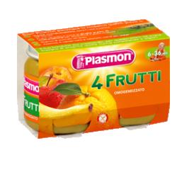 PLASMON OMOGENEIZZATO 4 FRUTTI 2 X 104 G - Farmaunclick.it