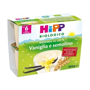 HIPP BIO HIPP BIO MERENDA AL LATTE VANIGLIA SEMOLINO 4X100 G - Farmaunclick.it