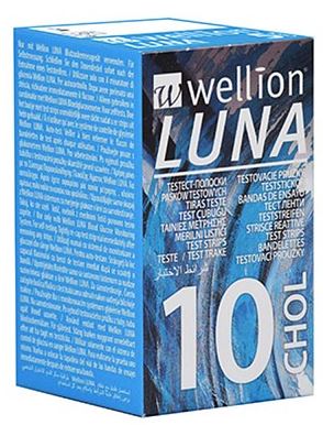 WELLION LUNA 10 STRIPS STRISCE PER MISURAZIONE COLESTEROLO - Farmaunclick.it