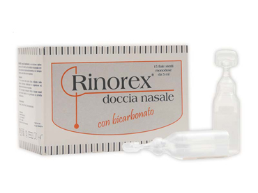 FIALA PER DOCCIA NASALE RINOREX BICARBONATO 15 FIALE 5 ML - Farmaunclick.it