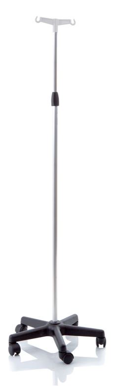 ASTA FLEBO IN ALLUMINIO ANODIZZATO BASE IN POLIPROPILENE SU RUOTE 2 GANCI ALTEZZA REGOLABILE 133-230 CM SKEMA - Farmaunclick.it