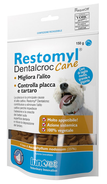 RESTOMYL DENTALCROC CANI TAGLIA MEDIA GRANDE E GIGANTE BUSTA 150 G - Farmaunclick.it