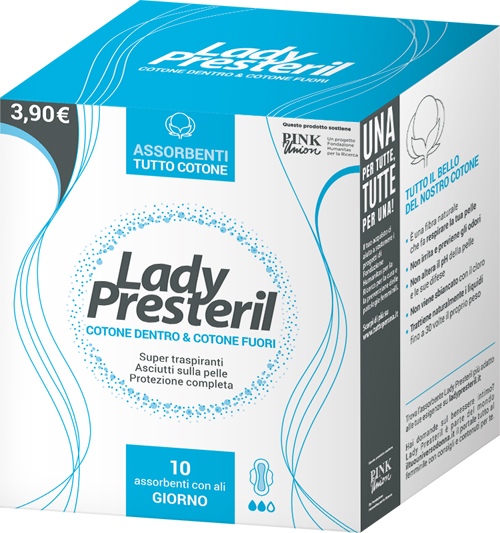 LADY PRESTERIL COTONE DENTRO & COTONE FUORI 10 ASSORBENTI CON ALI GIORNO PROMO - Farmaunclick.it