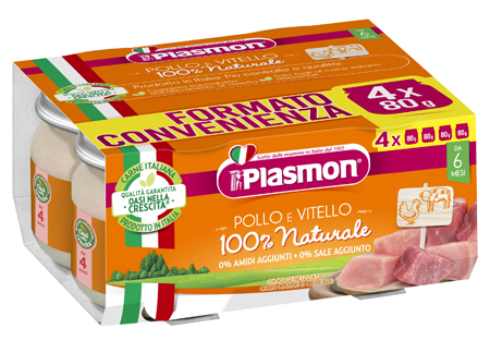 PLASMON OMOGENEIZZATO POLLO VITELLO 4 PEZZI 80 G - Farmaunclick.it