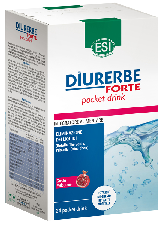 ESI DIURERBE FORTE POCKET DRINK MELOGRANO 24 X 20 ML - Farmaunclick.it