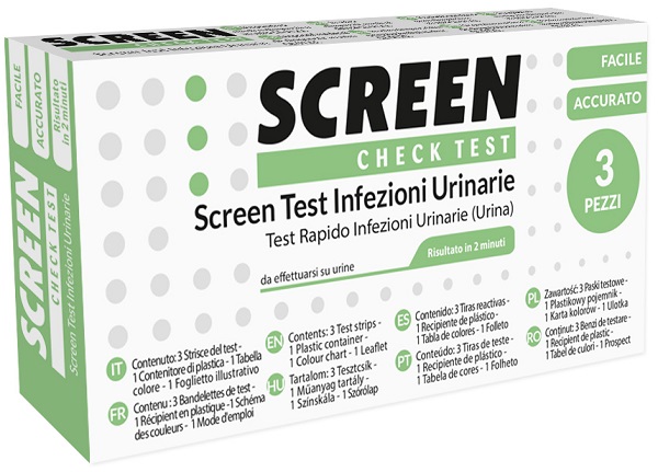 TEST PER L'INDIVIDUAZIONE RAPIDA DI LEUCOCITI SANGUE NITRITO E PROTEINA NELL'URINA SCREEN CHECK TEST INFEZIONI VIE URINARIE 3 PEZZI - Farmaunclick.it