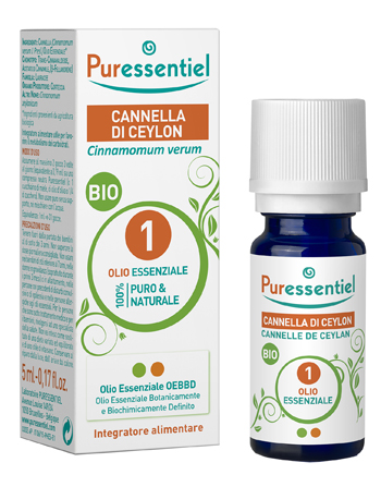 PURESSENTIEL CANNELLA CEYLON OLIO ESSENZIALE BIO 5 ML - Farmaunclick.it