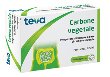 CARBONE VEGETALE TEVA 40 COMPRESSE 16,2 G - Farmaunclick.it