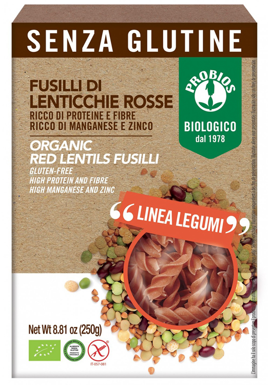 SPECIALITA' 100% LEGUMI FUSILLI LENTICCHIE ROSSE 250 G - Farmaunclick.it