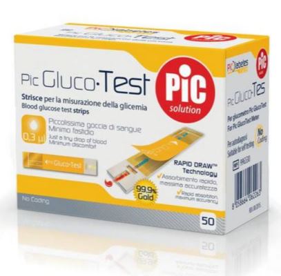 STRISCE MISURAZIONE GLICEMIA PIC GLUCOTEST 50 PEZZI - Farmaunclick.it