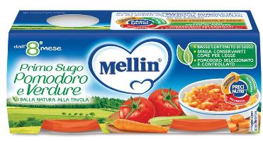 MELLIN PRIMO SUGO POMODORO E VERDURE 2 VASETTI DA 80 G - Farmaunclick.it