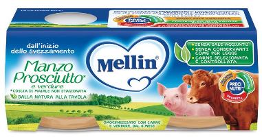 MELLIN OMOGENEIZZATO MANZO PROSCIUTTO CON VERDURE 2 PEZZI X 120 G - Farmaunclick.it