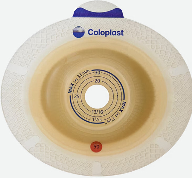 PLACCA PER UROSTOMIA SISTEMA A 2 PEZZI SENSURA XPRO CONVEX LIGHT FORO RITAGLIABILE 15-33MM FLANGIA 50MM 5 PEZZI - Farmaunclick.it