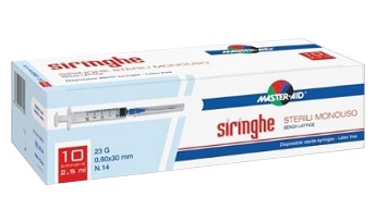 SIRINGA PER VENIPUNTURA MASTER-AID 5 ML GAUGE 23 10 PEZZI - Farmaunclick.it