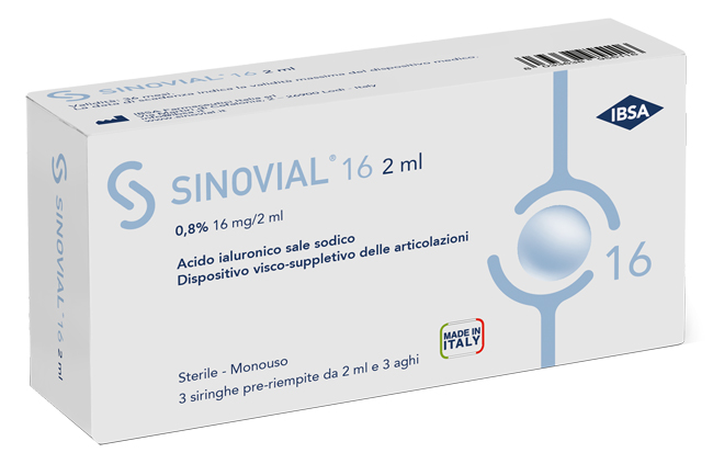 SIRINGA INTRA-ARTICOLARE SINOVIAL 16 ACIDO IALURONICO 0,8% 2 ML 3 PEZZI - Farmaunclick.it