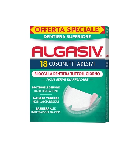 ALGASIV ADESIVO PER PROTESI DENTARIA SUPERIORE 15 PEZZI OFFERTA SPECIALE + 3 PEZZI - Farmaunclick.it