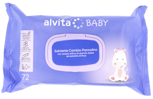 ALVITA BABY SALVIETTE CAMBIO PANNOLINO 72 PEZZI - Farmaunclick.it