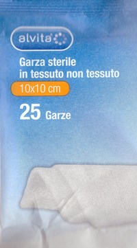 ALVITA GARZA STERILE IN TESSUTO NON TESSUTO 10X10CM 25 PEZZI - Farmaunclick.it
