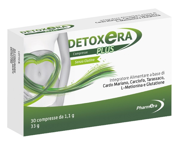 DETOXERA PLUS INTEGRATORE ALIMENTARE PER STIPSI E TRANSITO INTESTINALE 30 COMPRESSE - Farmaunclick.it