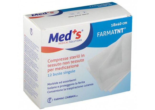 GARZA COMPRESSA MEDS TESSUTO NON TESSUTO 18X40CM 12 PEZZI SSR - Farmaunclick.it