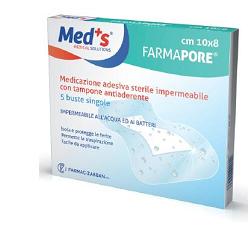 MEDS PORE MEDICAZIONE IN POLIURETANO ADESIVA IMPERMEABILE 10X8CM 5 PEZZI - Farmaunclick.it