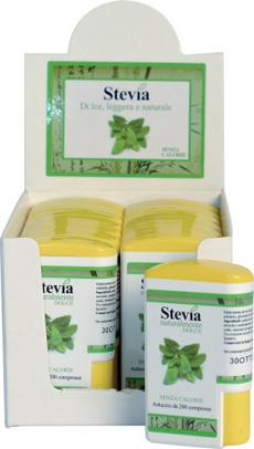 STEVIA EDULCORANTE 200 COMPRESSE DISPLAY CONTENENTE 14 DISPENSER - Farmaunclick.it