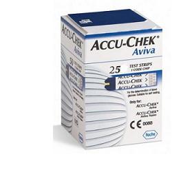 STRISCE MISURAZIONE GLICEMIA ACCU-CHEK AVIVA BRK RETAIL 25 PEZZI - Farmaunclick.it
