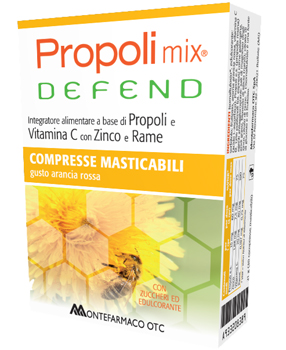 PROPOLI MIX DEFEND 30 COMPRESSE MASTICABILI GUSTO ARANCIA - Farmaunclick.it