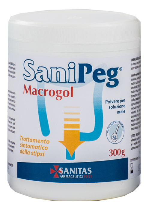 SANIPEG MACROGOL POLVERE PER SOLUZIONE ORALE BARATTOLO 300 G - Farmaunclick.it